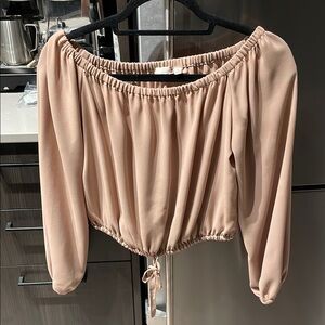 Elegant Off-Shoulder Blush Top